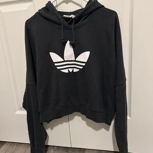 Adidas Black Cropped Hoodie